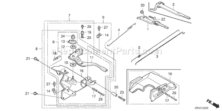 Page D Diagram and Parts List for GX240UT1 Type QAR2 - VIN# GCATT-1000001 Honda Engine