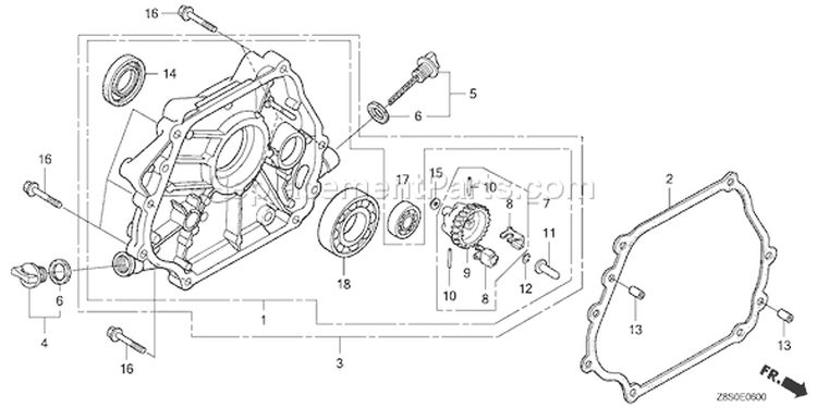 Page F Diagram and Parts List for GX240UT1 Type QAR2 - VIN# GCATT-1000001 Honda Engine