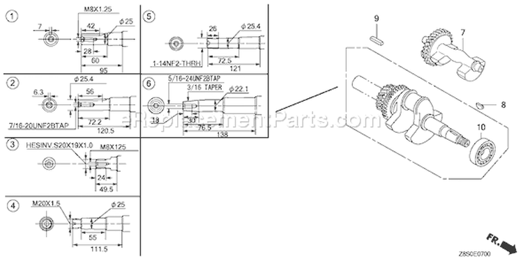 Page G Diagram and Parts List for GX240UT1 Type QAR2 - VIN# GCATT-1000001 Honda Engine
