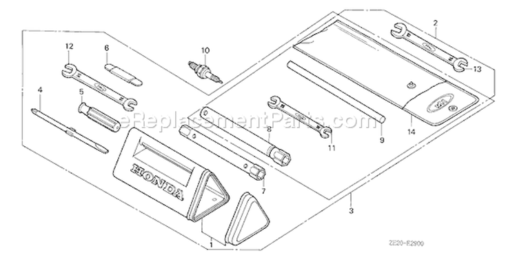 Page S Diagram and Parts List for GX240 Type QAE0 - VIN# GC04-1000001-1528199 Honda Engine