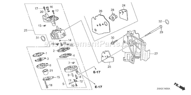 Page C Diagram and Parts List for GX25N Type W3 - VIN# GCADK-1000001-9999999 Honda Engine