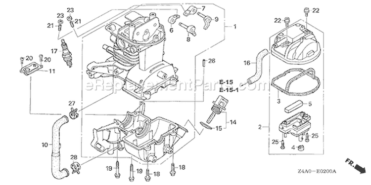 Page E Diagram and Parts List for GX25N Type W3 - VIN# GCADK-1000001-9999999 Honda Engine