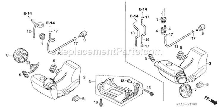 Page I Diagram and Parts List for GX25N Type W3 - VIN# GCADK-1000001-9999999 Honda Engine