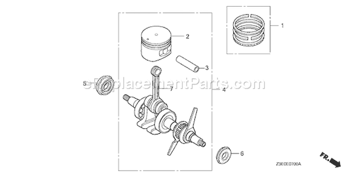 Page E Diagram and Parts List for GX25T Type HUT - VIN# GCANT-1000001 Honda Engine