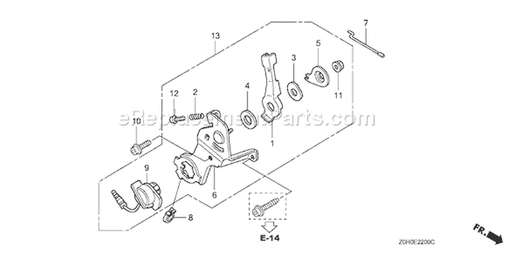 Page D Diagram and Parts List for GX25 Type WA/A - VIN# GCAAM-1200001-9999999 Honda Engine