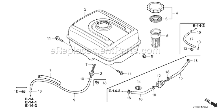 Page K Diagram and Parts List for GX270T Type QAG2 - VIN# GCADT-1000001-9999999 Honda Engine
