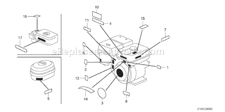 Page M Diagram and Parts List for GX270T Type QAG2 - VIN# GCADT-1000001-9999999 Honda Engine