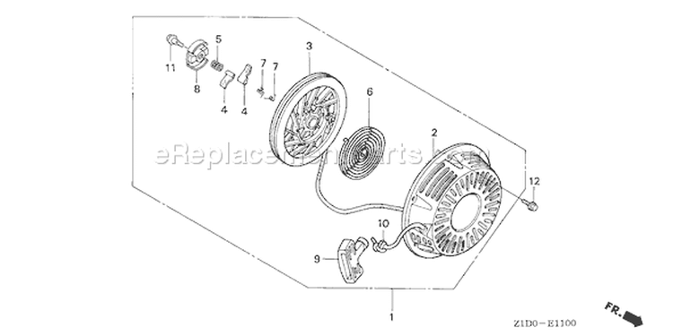 Page P Diagram and Parts List for GX270T Type QAG2 - VIN# GCADT-1000001-9999999 Honda Engine