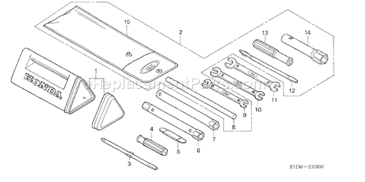 Page Q Diagram and Parts List for GX270T Type QAG2 - VIN# GCADT-1000001-9999999 Honda Engine