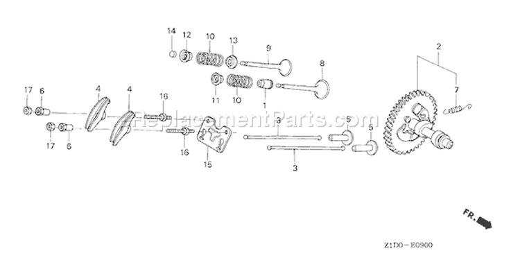 Page B Diagram and Parts List for GX270T Type QAG2 - VIN# GCADT-1000001-9999999 Honda Engine