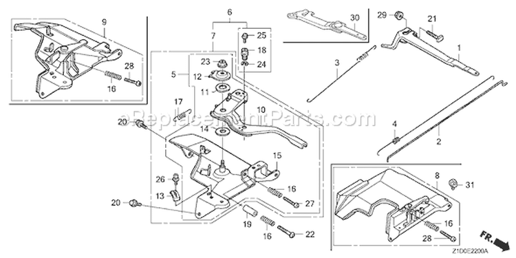 Page D Diagram and Parts List for GX270T Type QAG2 - VIN# GCADT-1000001-9999999 Honda Engine
