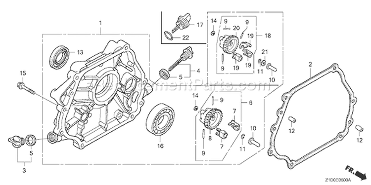 Page E Diagram and Parts List for GX270T Type QAG2 - VIN# GCADT-1000001-9999999 Honda Engine
