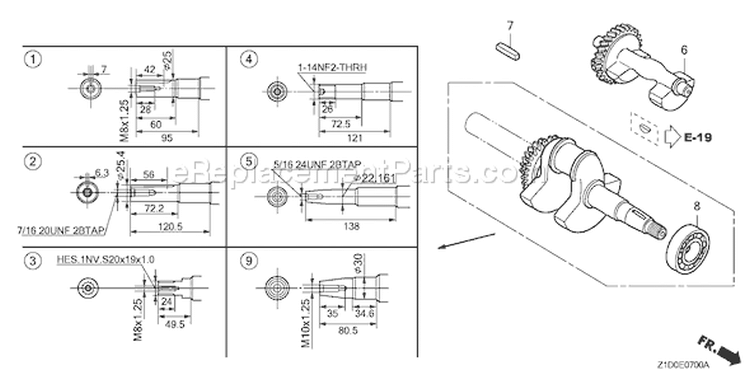 Page F Diagram and Parts List for GX270T Type QAG2 - VIN# GCADT-1000001-9999999 Honda Engine