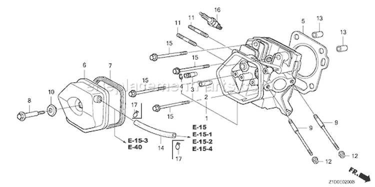 Page H Diagram and Parts List for GX270T Type QAG2 - VIN# GCADT-1000001-9999999 Honda Engine