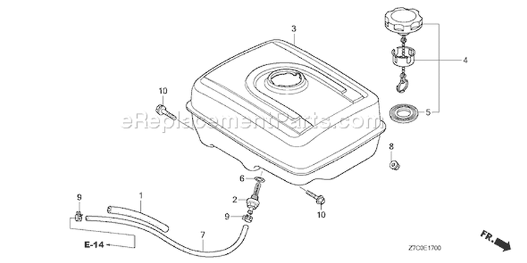 Page K Diagram and Parts List for GX270UH Type QXC9 - VIN# GCAGH-1000001 Honda Engine