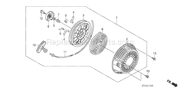 Page P Diagram and Parts List for GX270UH Type QXC9 - VIN# GCAGH-1000001 Honda Engine