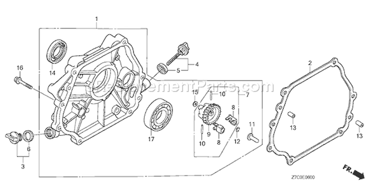 Page E Diagram and Parts List for GX270UH Type QXC9 - VIN# GCAGH-1000001 Honda Engine