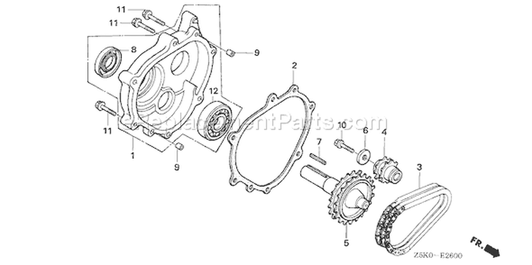 Page S Diagram and Parts List for GX270UT Type LXE8 - VIN# GCAJT-1000001 Honda Engine