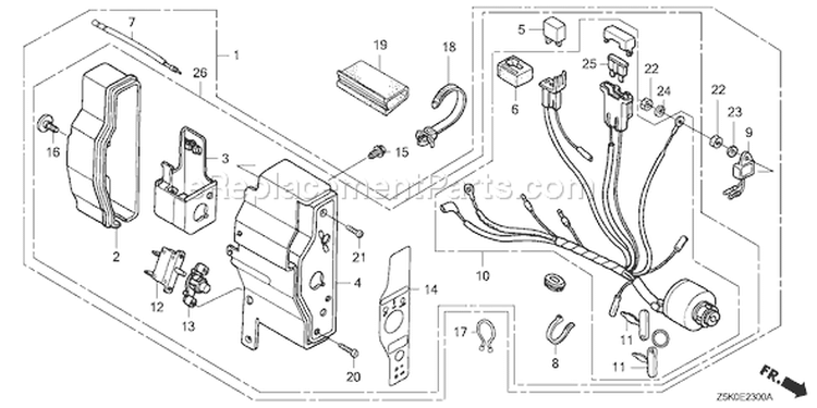 Page E Diagram and Parts List for GX270RT Type VKB2 - VIN# GCAJT-1163870 Honda Engine