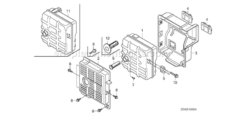Page Q Diagram and Parts List for GX270RT Type VPE2 - VIN# GCAJT-1163870 Honda Engine