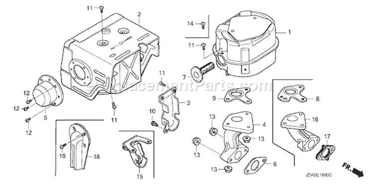Page M Diagram and Parts List for GX270RT Type VWA2 - VIN# GCAJT-1163870 Honda Engine