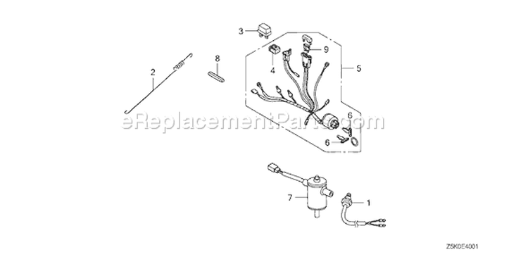 Page P Diagram and Parts List for GX270UT Type VXB9 - VIN# GCAJT-1000001 Honda Engine