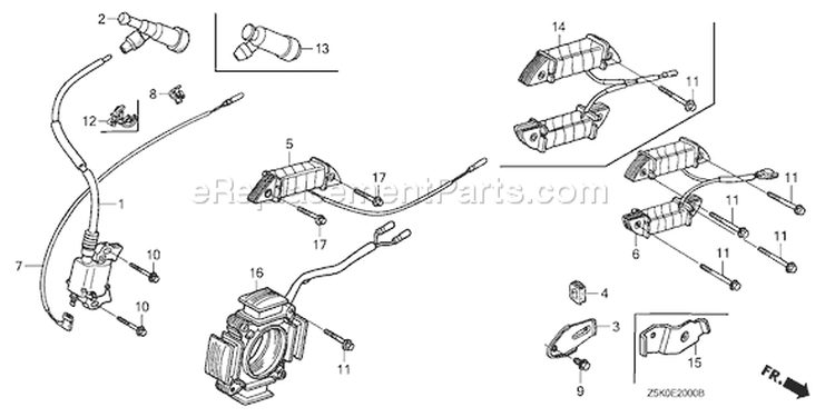 Page M Diagram and Parts List for GX270RT Type VPE2 - VIN# GCAJT-1163870 Honda Engine