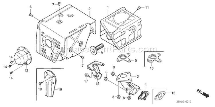 Page O Diagram and Parts List for GX270RT Type VKB2 - VIN# GCAJT-1163870 Honda Engine