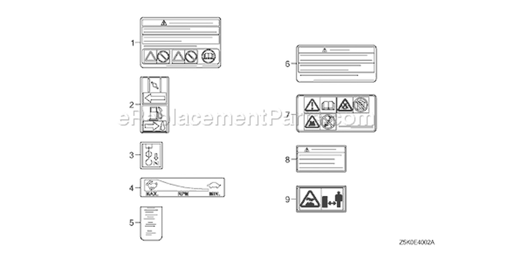 Page P Diagram and Parts List for GX270RT Type VPE2 - VIN# GCAJT-1163870 Honda Engine