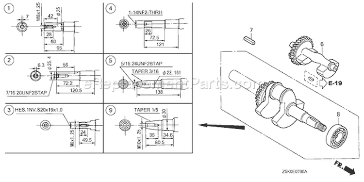 Page F Diagram and Parts List for GX270RT Type VPE2 - VIN# GCAJT-1163870 Honda Engine