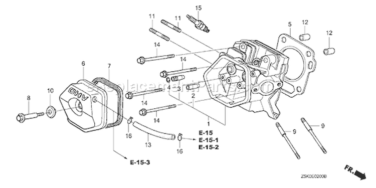 Page H Diagram and Parts List for GX270RT Type VPE2 - VIN# GCAJT-1163870 Honda Engine