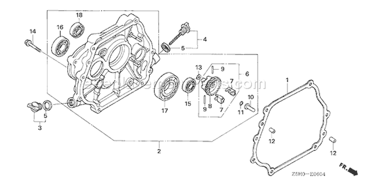 Page E Diagram and Parts List for GX270U Type HA2 - VIN# GCALK-1000001 Honda Engine