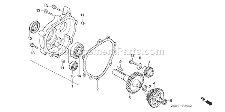 Page R Diagram and Parts List for GX270U Type HA2 - VIN# GCALK-1000001 Honda Engine