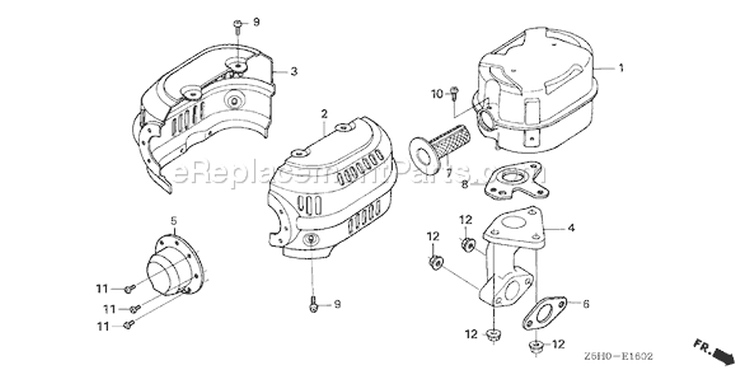 Page N Diagram and Parts List for GX270U Type QAW - VIN# GCALK-1000001 Honda Engine