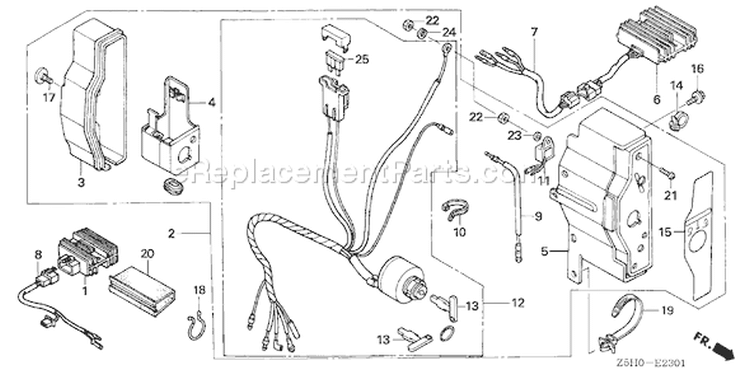 Page E Diagram and Parts List for GX270U Type QXB6 - VIN# GCALK-1000001 Honda Engine