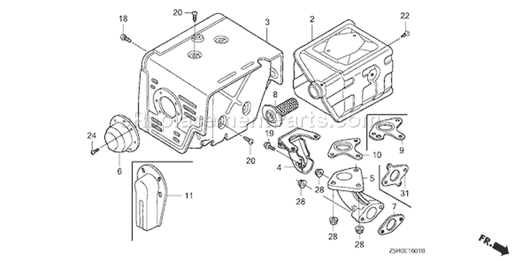Page N Diagram and Parts List for GX270U Type VSD9 - VIN# GCALK-1000001 Honda Engine