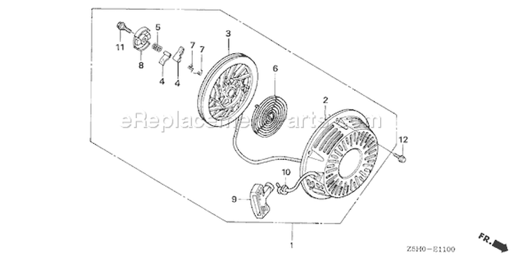Page R Diagram and Parts List for GX270U Type VSD9 - VIN# GCALK-1000001 Honda Engine