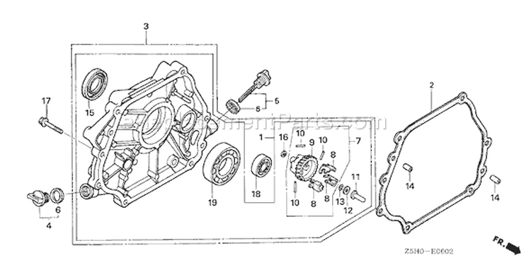 Page G Diagram and Parts List for GX270U Type VMS2 - VIN# GCALK-1000001 Honda Engine