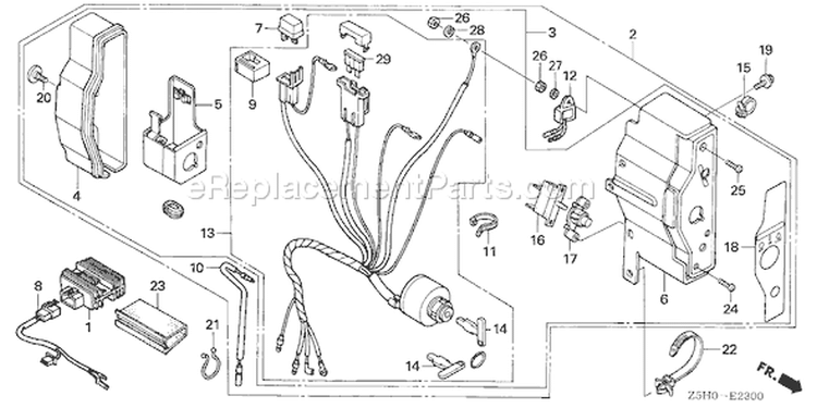 Page E Diagram and Parts List for GX270U Type WMA4 - VIN# GCALK-1000001 Honda Engine