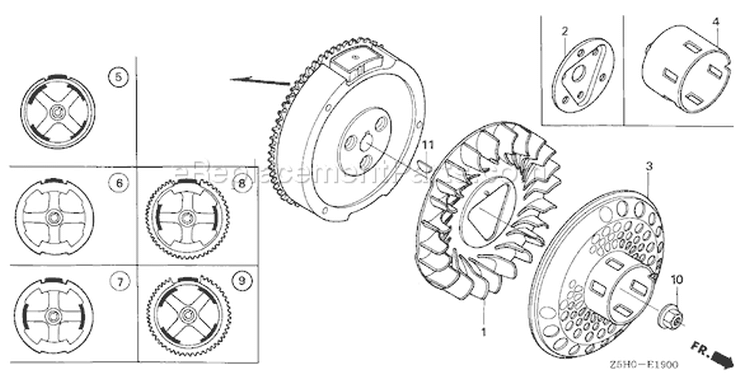 Page K Diagram and Parts List for GX270U Type WMA4 - VIN# GCALK-1000001 Honda Engine