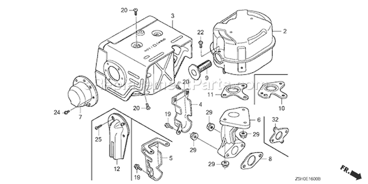 Page O Diagram and Parts List for GX270U Type WMA4 - VIN# GCALK-1000001 Honda Engine