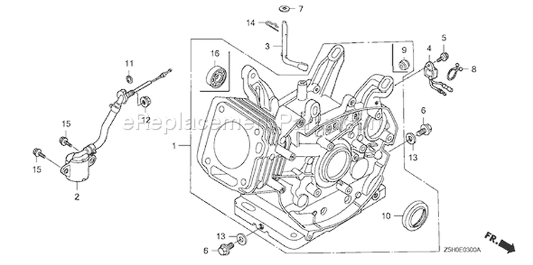 Page H Diagram and Parts List for GX270U Type WMA4 - VIN# GCALK-1000001 Honda Engine
