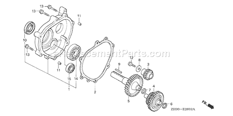 Page R Diagram and Parts List for GX270 Type HEA2/A - VIN# GCAB-2000001-9999999 Honda Engine