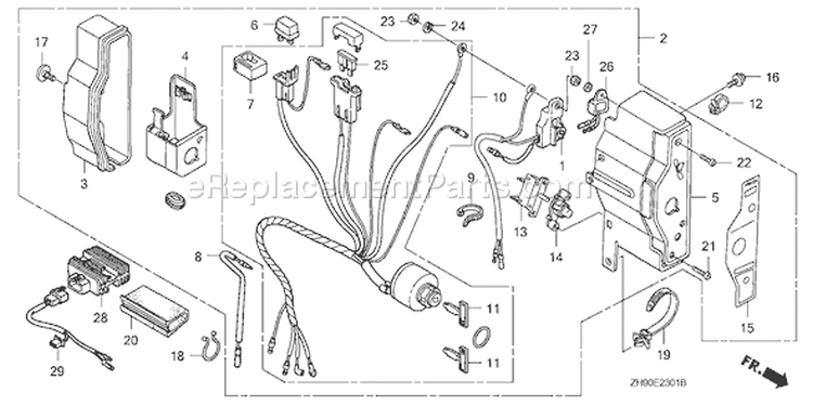 Page E Diagram and Parts List for GX270 Type PAE2/A - VIN# GCAB-2000001-9999999 Honda Engine