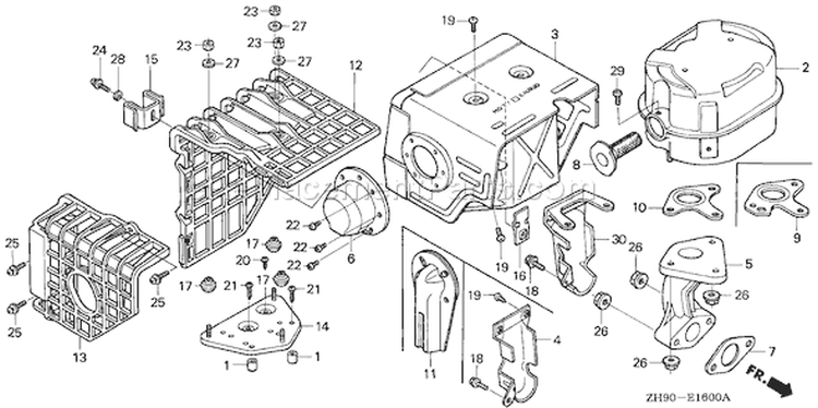 Page O Diagram and Parts List for GX270 Type PAE2/A - VIN# GCAB-2000001-9999999 Honda Engine