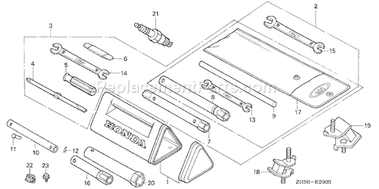 Page S Diagram and Parts List for GX270 Type PAE2/A - VIN# GCAB-2000001-9999999 Honda Engine
