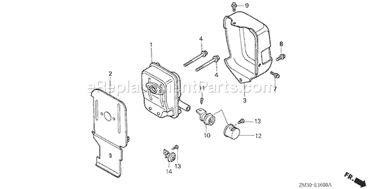 Page J Diagram and Parts List for GX31 Type SA2/A - VIN# GCAG-2100001-9999999 Honda Engine