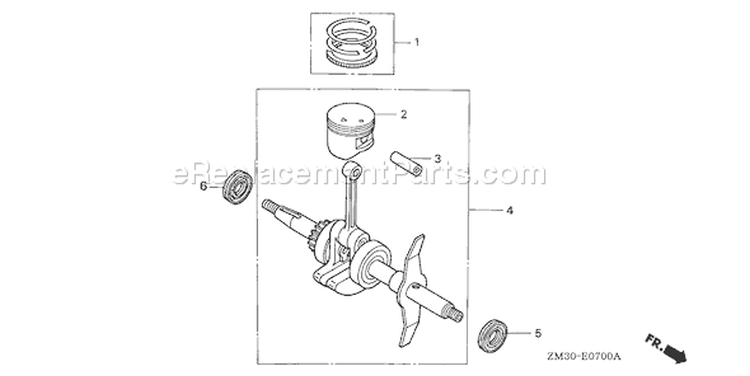 Page K Diagram and Parts List for GX31 Type SA2/A - VIN# GCAG-2100001-9999999 Honda Engine