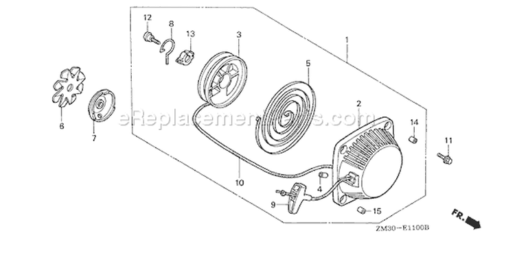 Page L Diagram and Parts List for GX31 Type SA2/A - VIN# GCAG-2100001-9999999 Honda Engine