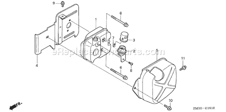 Page J Diagram and Parts List for GX31 Type TAP/A - VIN# GCAG-2100001-9999999 Honda Engine